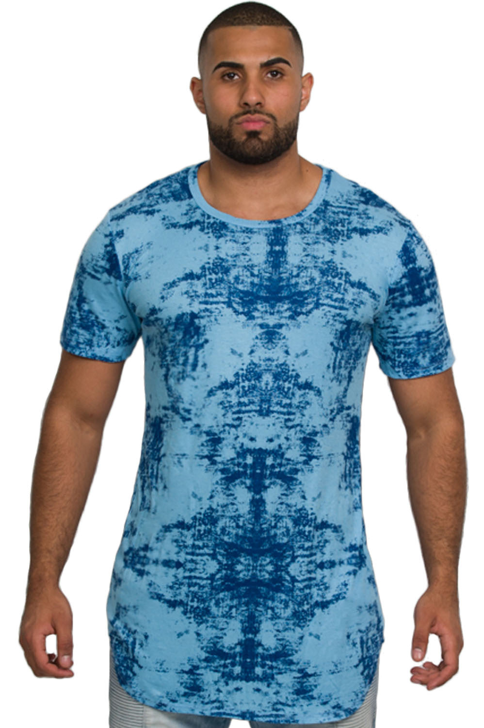 Kash Elongated Ink Blot Tunic in blue – view 1 of 7