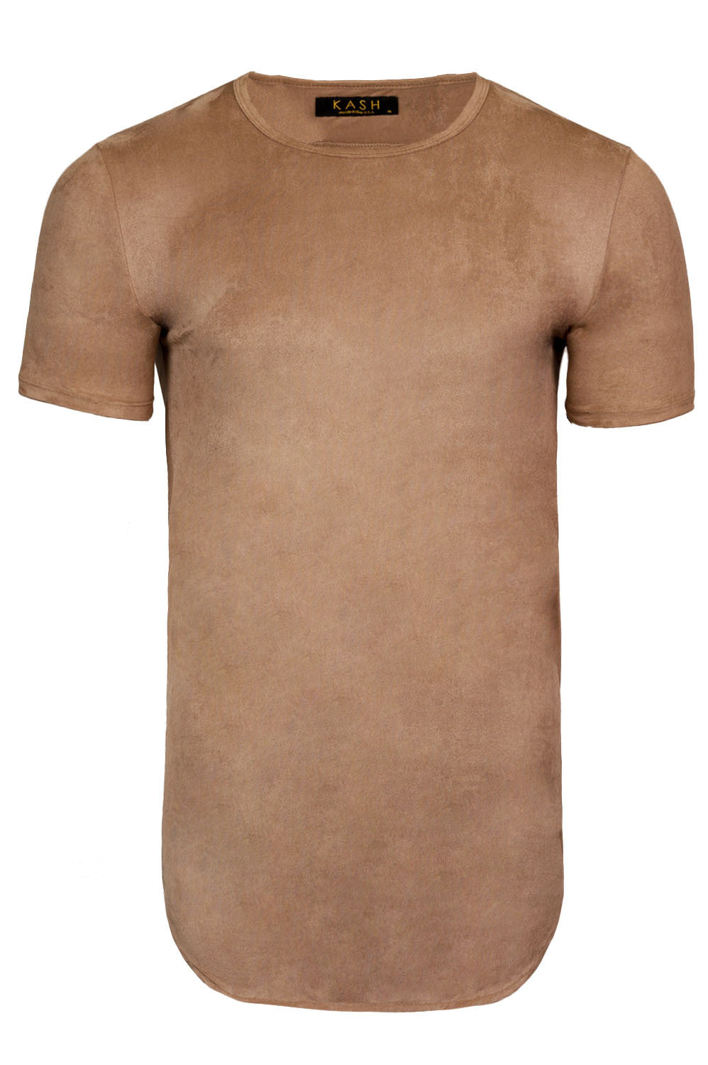 Elongated Stretch Suede Leaf Brown Tunic