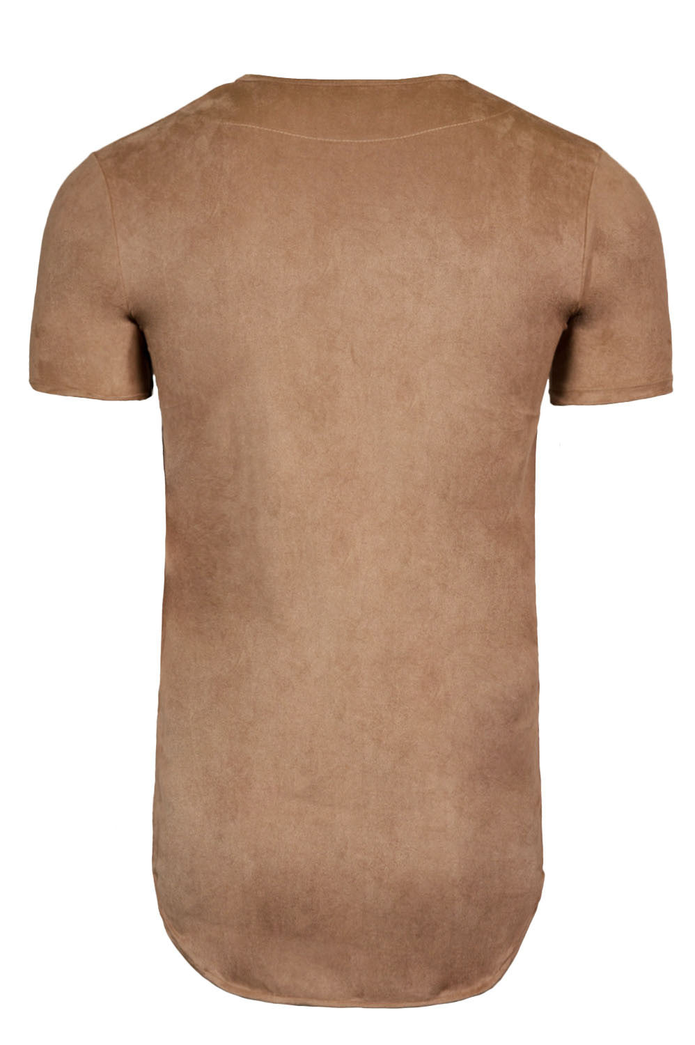 Elongated Stretch Suede Leaf Brown Tunic