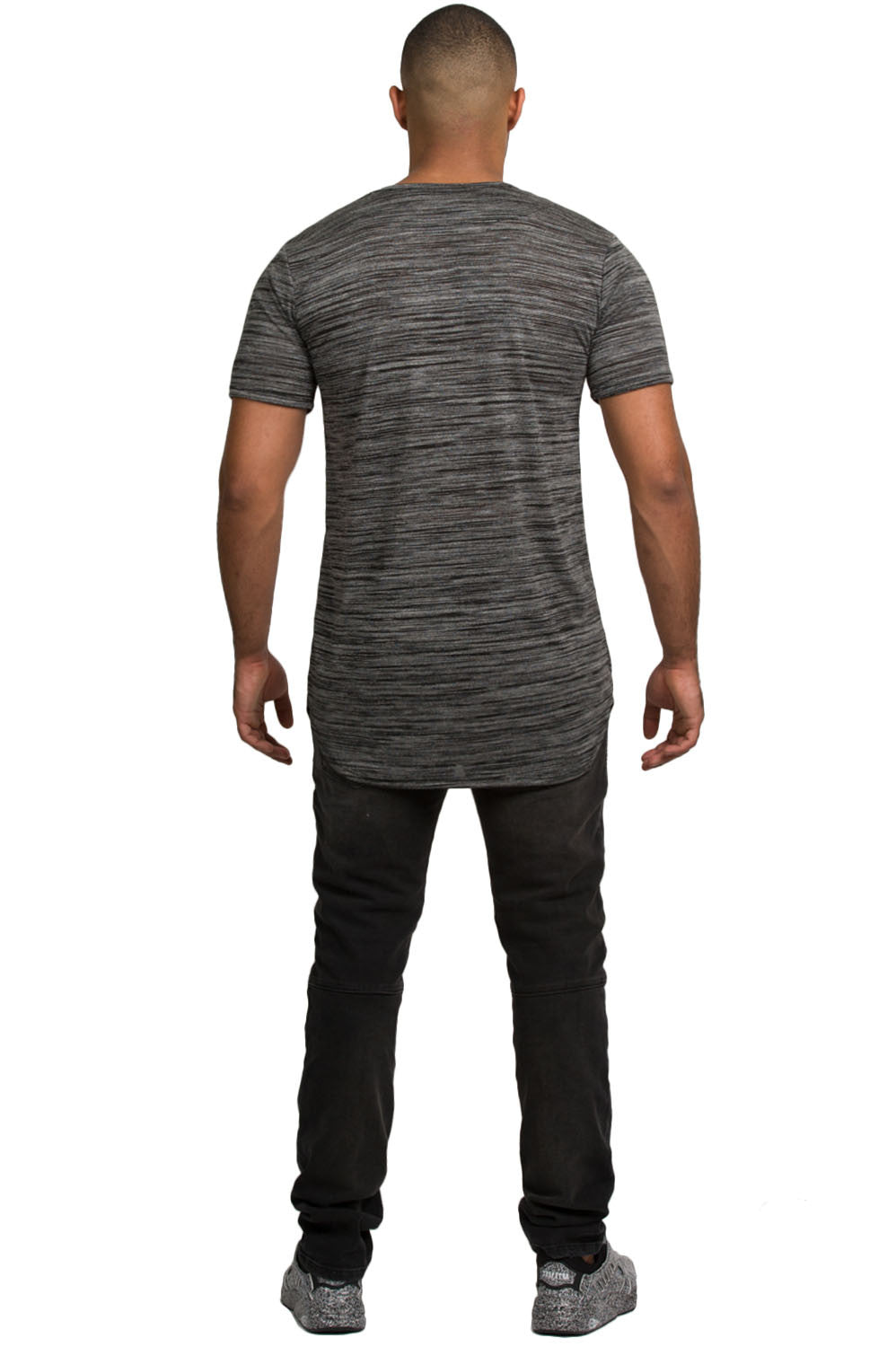 Kash elongated tunic tee in marble grey – view 5 of 5