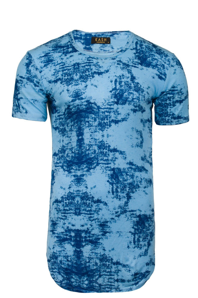Kash Elongated Ink Blot Tunic in blue – view 6 of 7