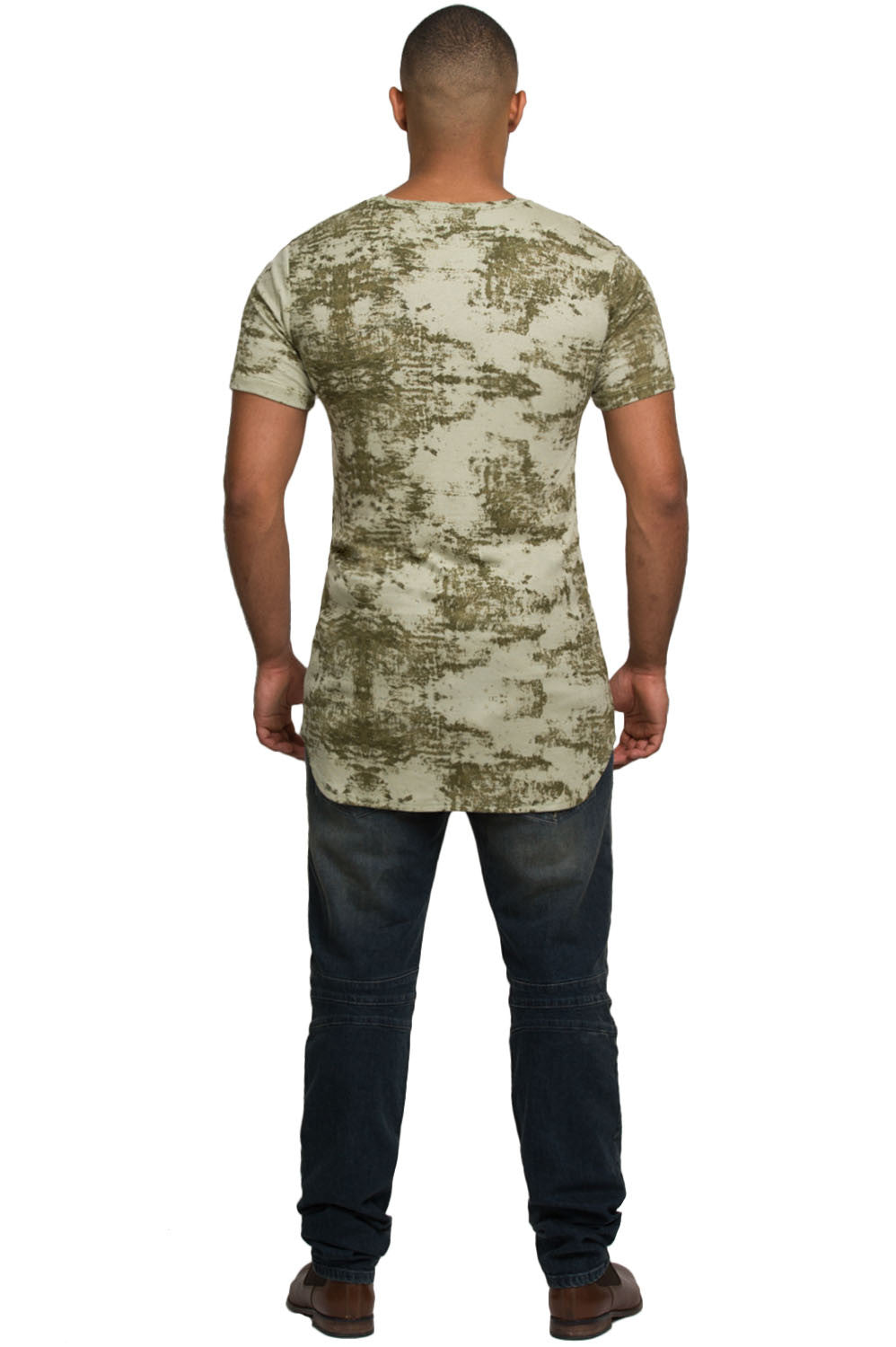 Kash Elongated Ink Blot Tunic in green – view 5 of 7