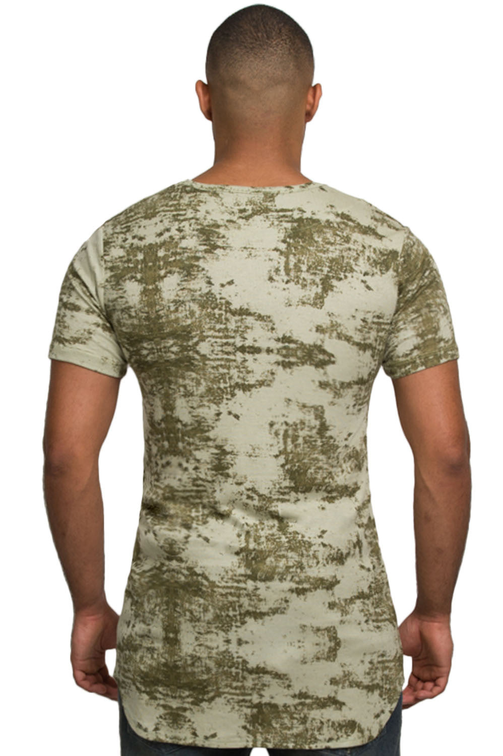 Kash Elongated Ink Blot Tunic in green – view 2 of 7