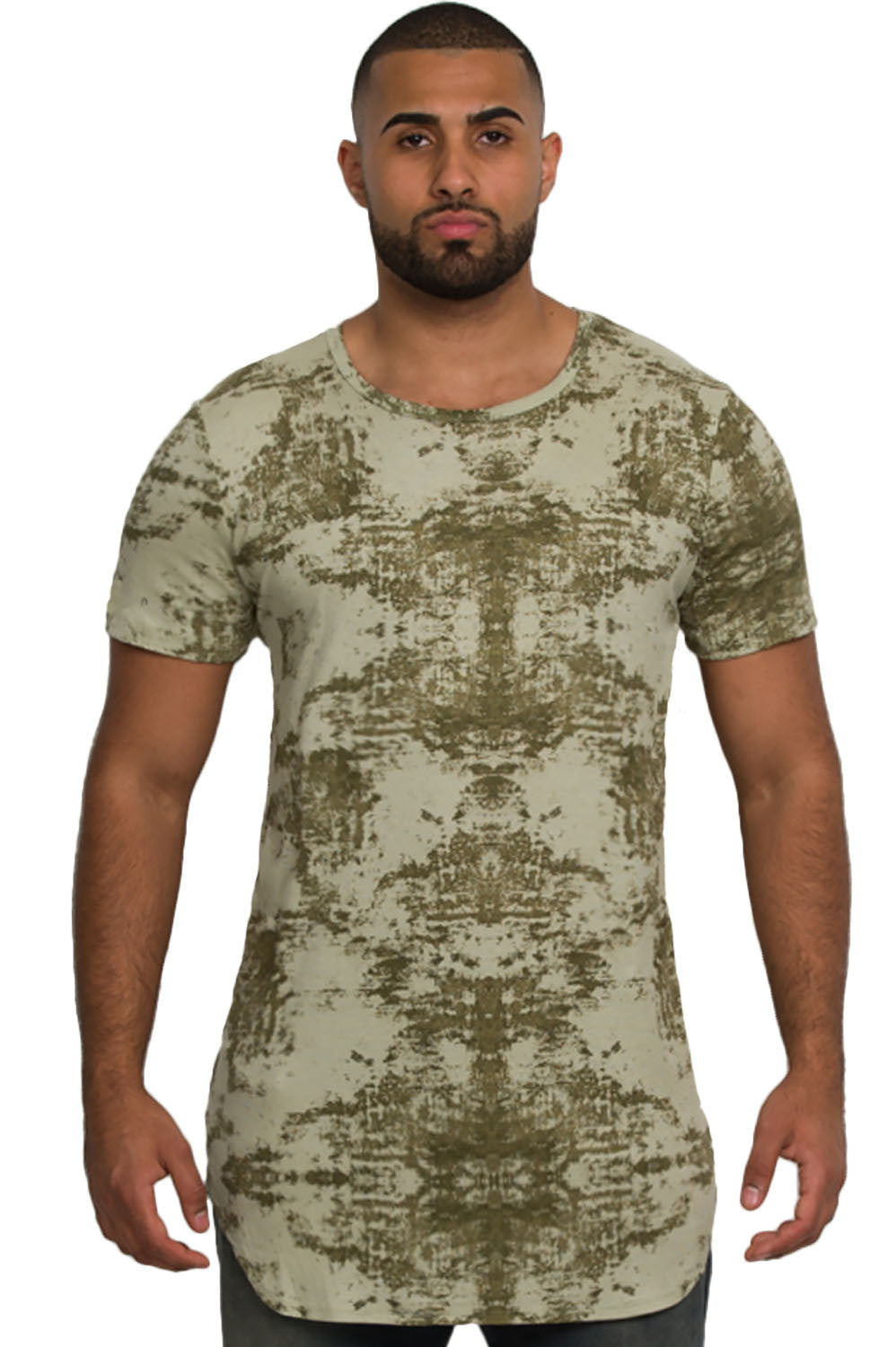 Kash Elongated Ink Blot Tunic in green – view 1 of 7