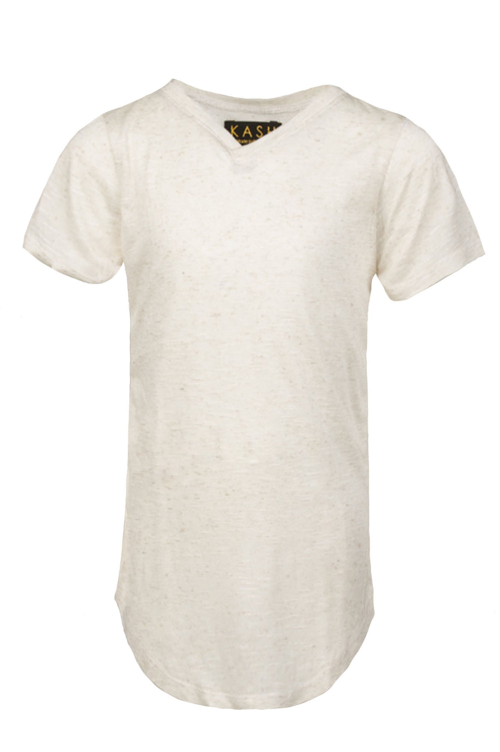 Extended Oatmeal V Neck Tee