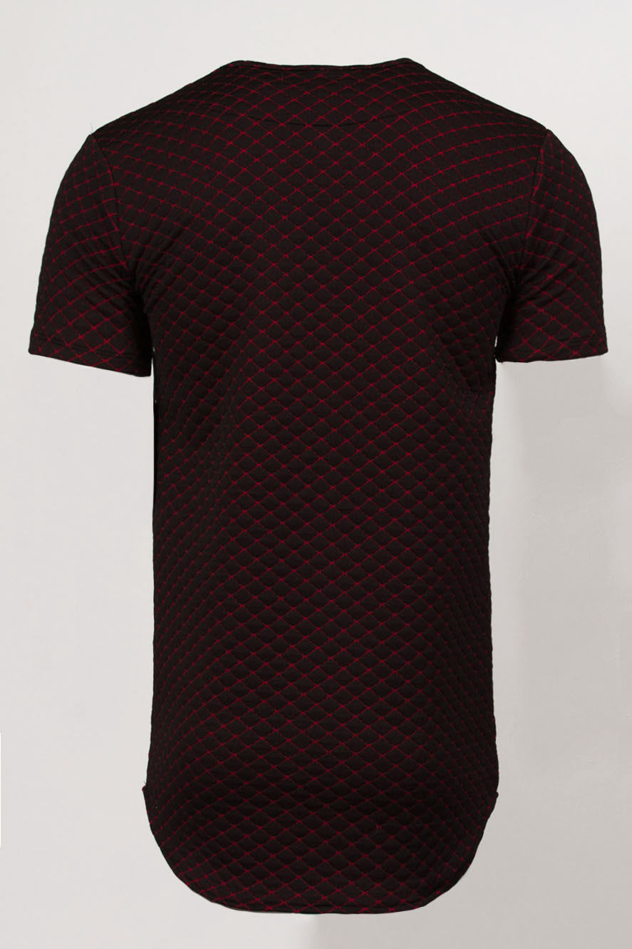 Kash elongated quilted tunic in red and black – view 6 of 6