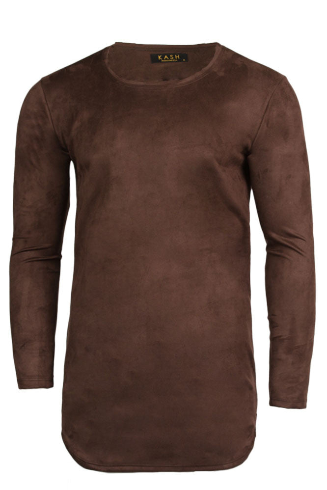 Kash Micro Suede Long Sleeve in brown – view 1 of 2