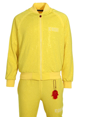Kash All-Over Crystal Track Jacket – Yellow