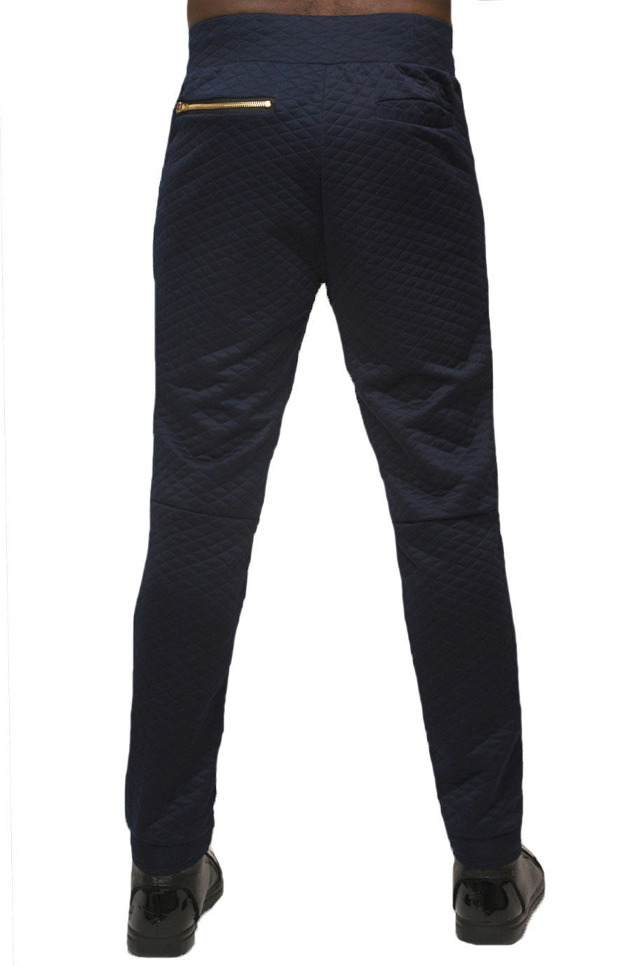 Kash Quilted Joggers in navy – view 2 of 3