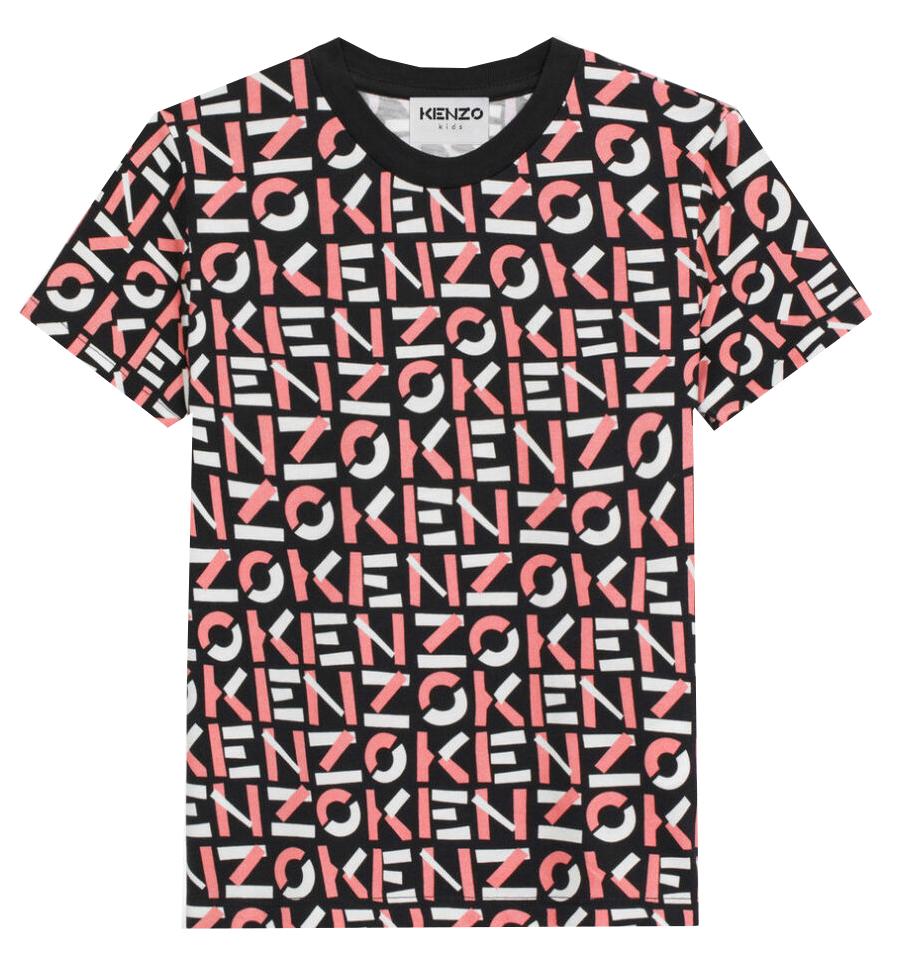 Kenzo girls short sleeve logo tee in black – view 1 of 2