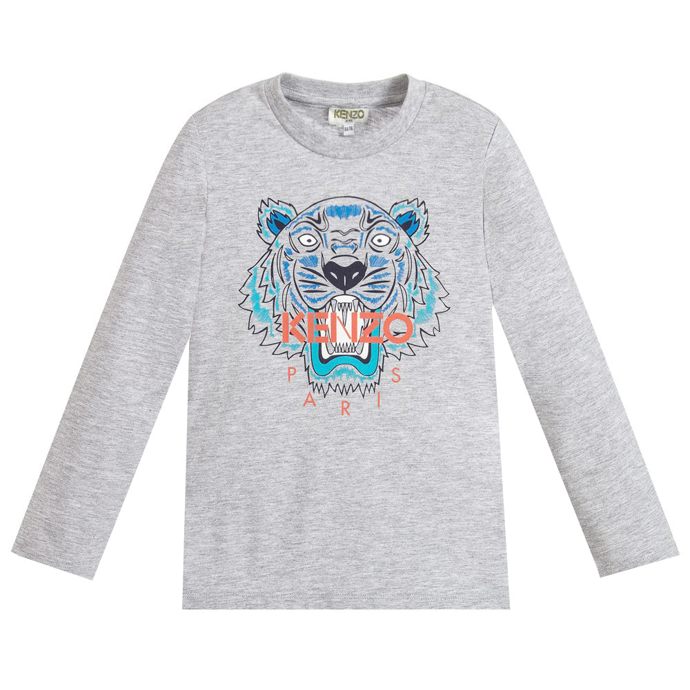 Tiger logo in blue and orange L/S Tee