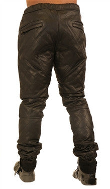Kite Full Quilted Diamond Leatherette Pants - Black