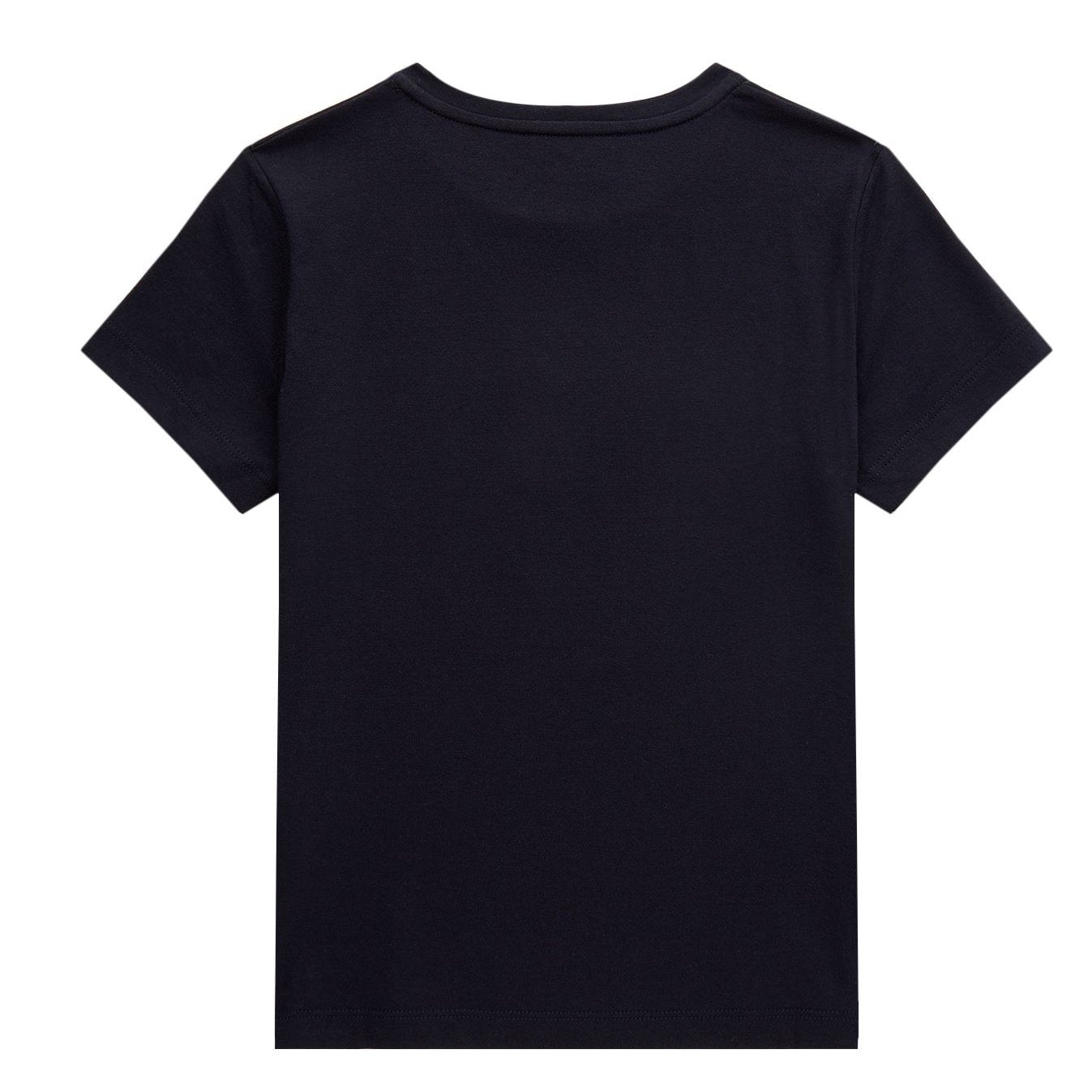 Girls Short Sleeve Medusa Logo Tee-Navy