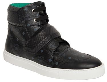 MCM Python High Top Sneakers (Black)