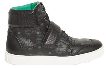 MCM Python High Top Sneakers (Black)