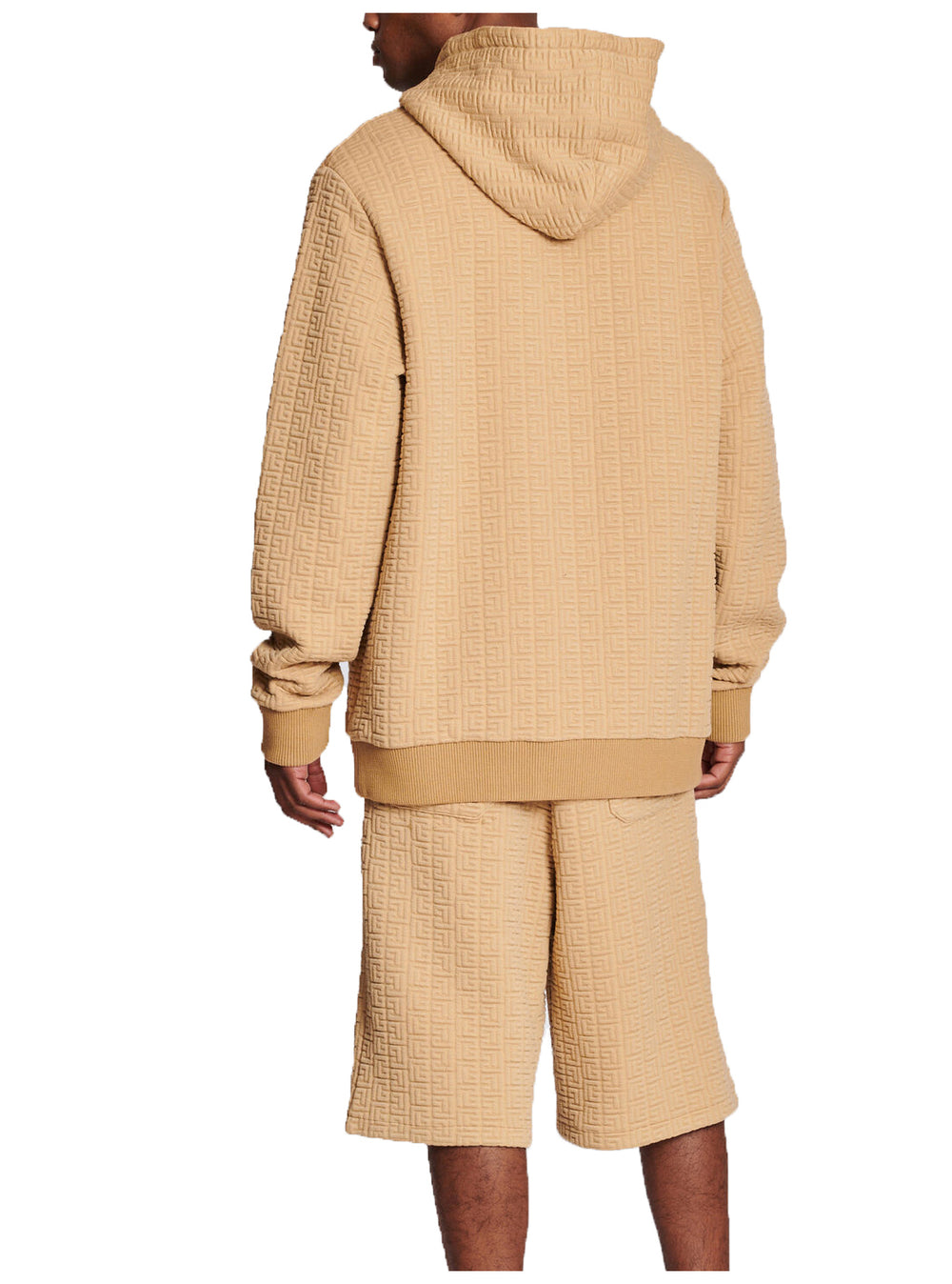 Balmain Embossed Monogram Bermuda Shorts in camel – view 2 of 4