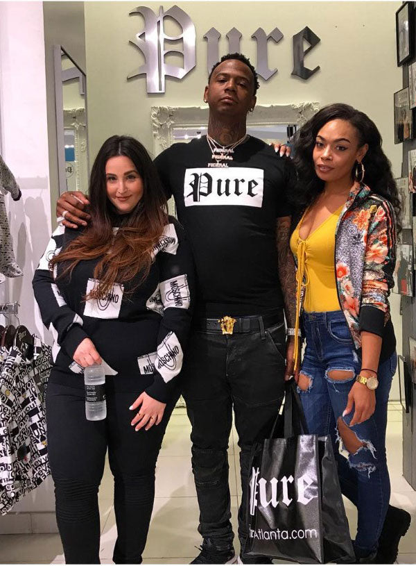 PURE BLOCK LOGO STRETCH - BLACK/WHITE