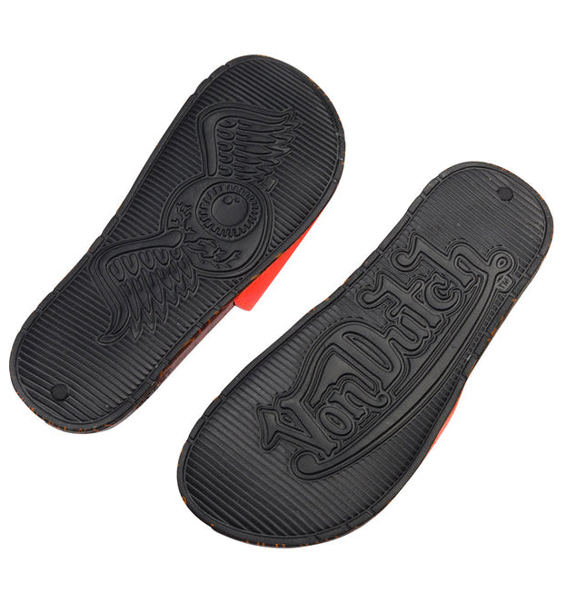 MENS MONOGRAM PRINTED SLIDES - ORANGE/BLACK