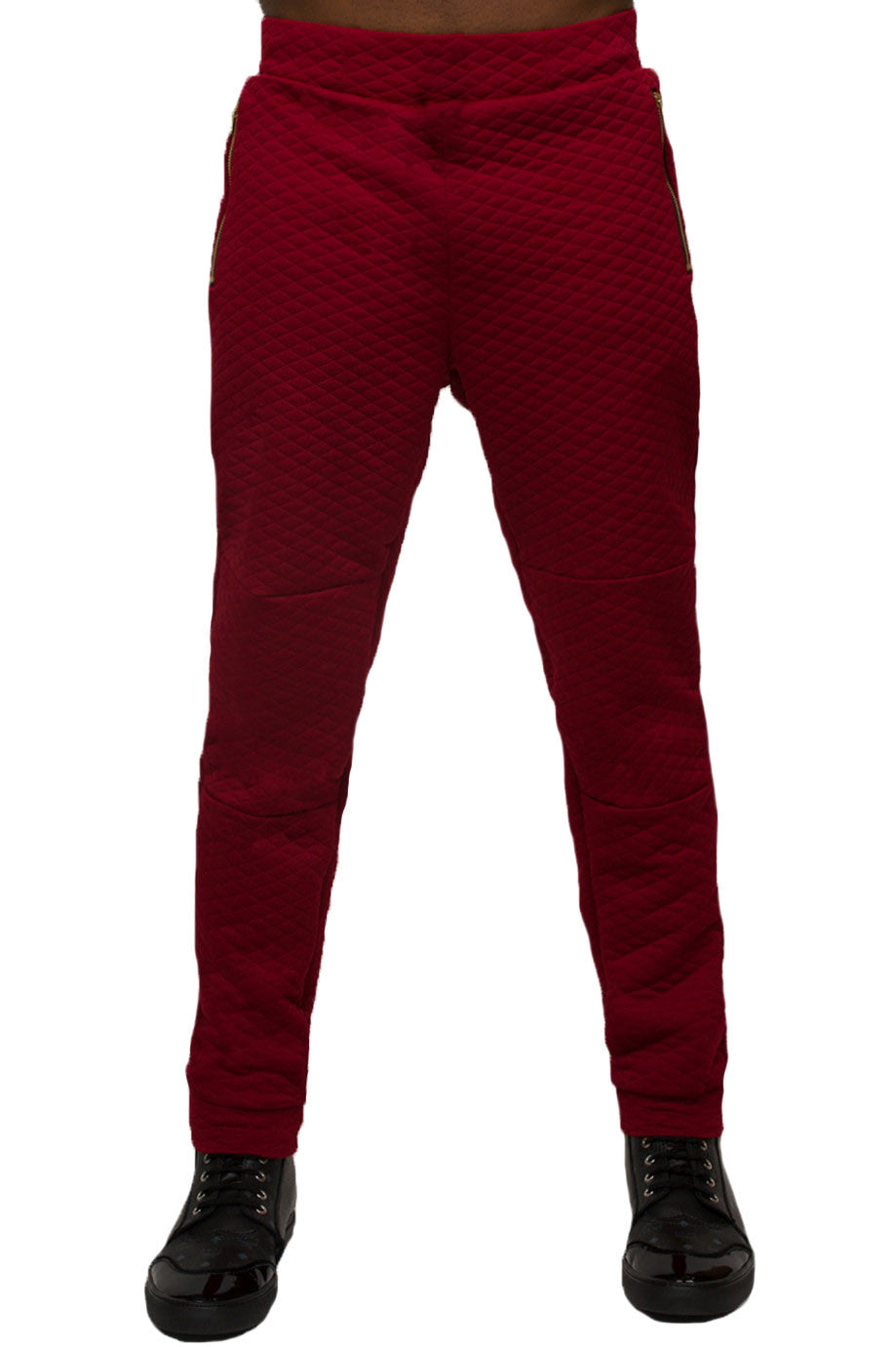 Kash Quilted Joggers in red – view 1 of 3