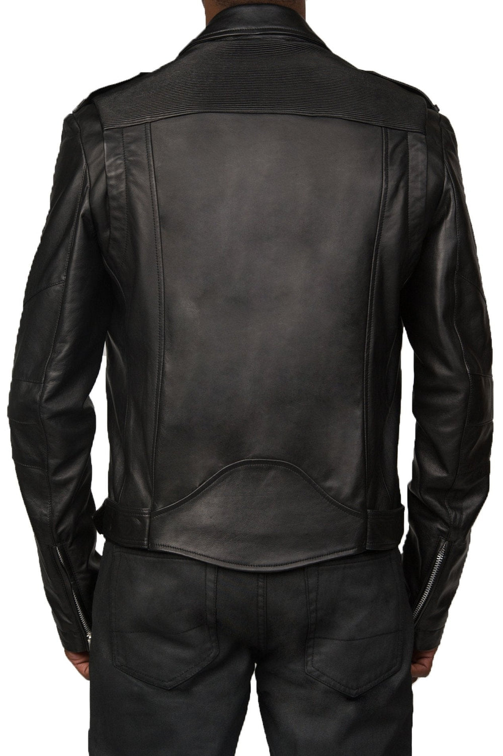 Patches Black Leather Jacket