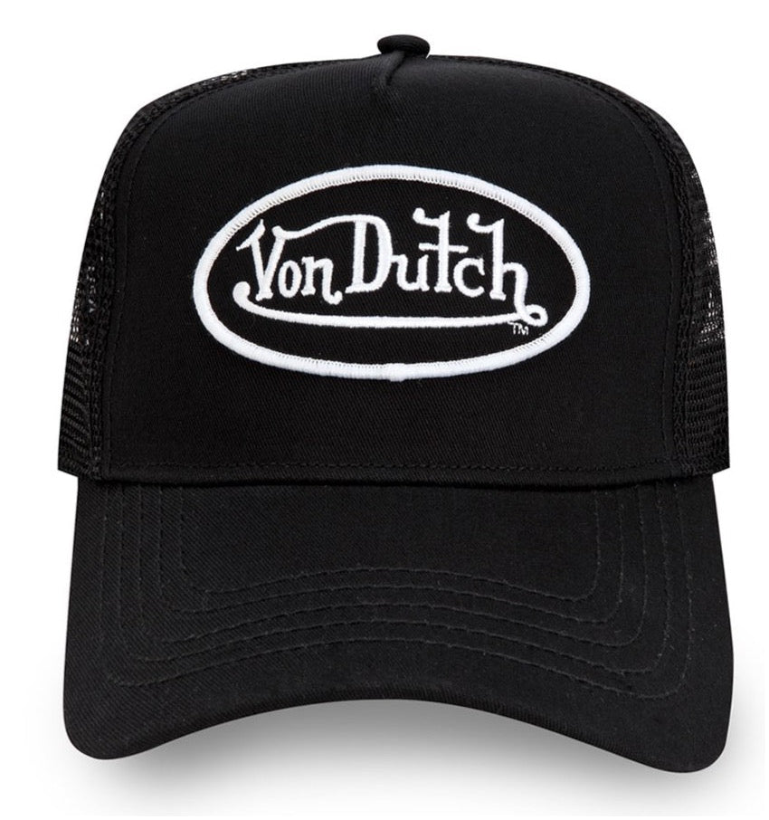 Premium Trucker Hat - Black With White Logo