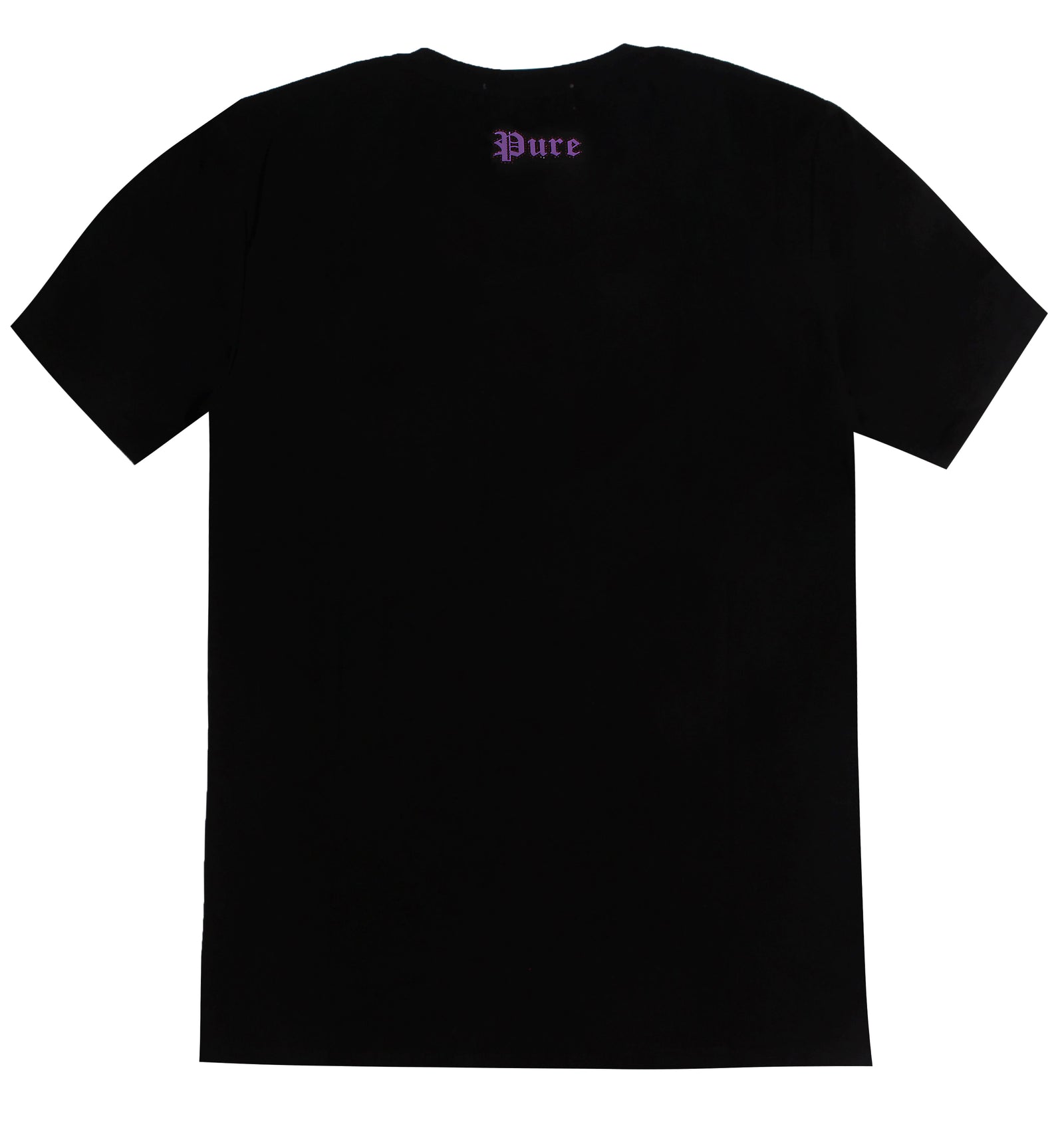 Pure black tee with purple diamond block logo – view 4 of 4