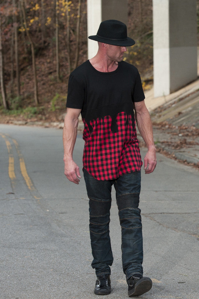 Kash Drip Plaid Red Tunic in red plaid – view 2 of 5
