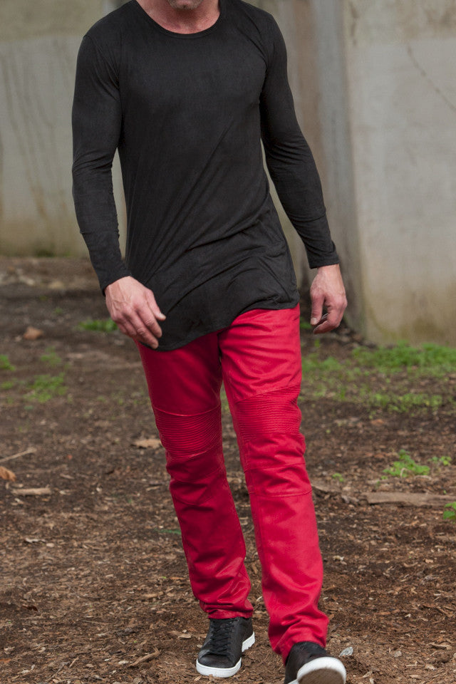 Kash Micro Suede Stretch Long Sleeve Tunic in black – view 7 of 7