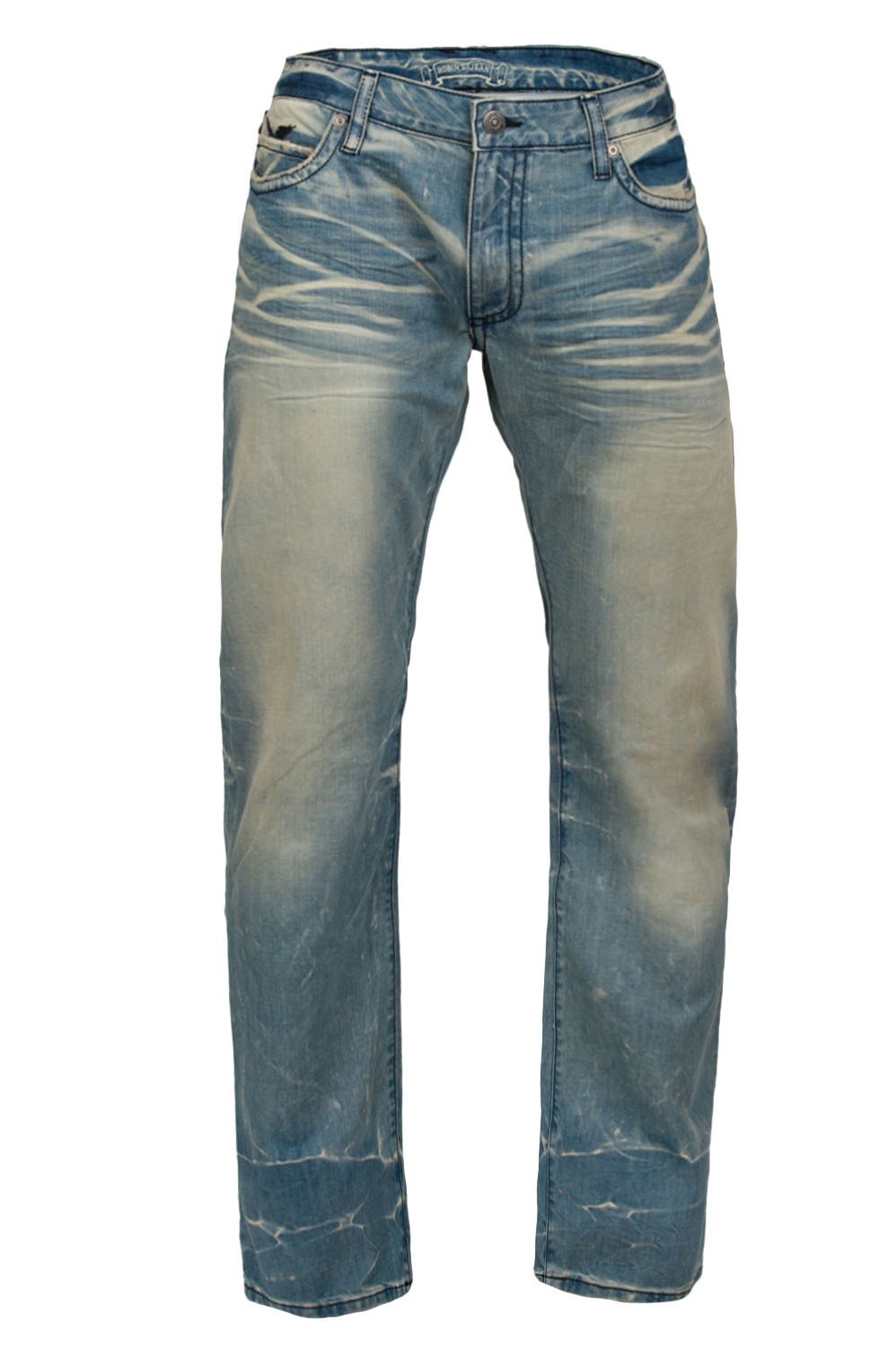 Clear Crystals and Sapphire Swarovski 4D Light Long Flap Denim Jeans