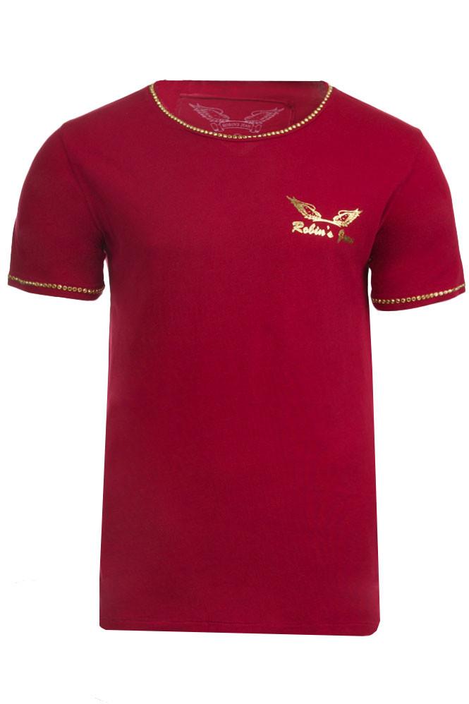 Robin's Jean Gold Wings Logo Aurum Swarovski Tee in red – view 2 of 2