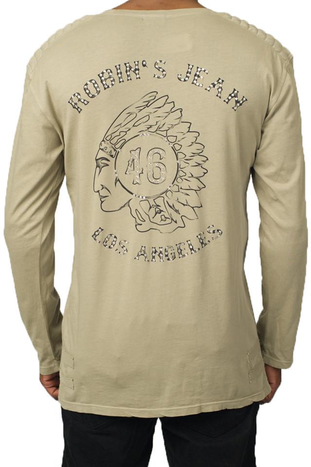 Indian Chief Clear Swarovski Beige Tee