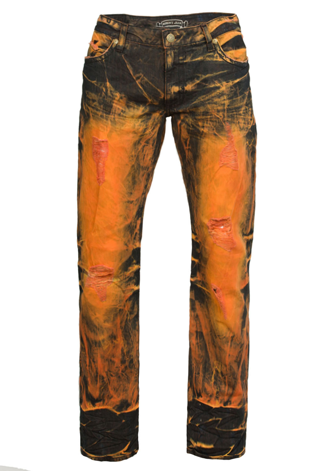 Front view of Aurum Crystal Swarovski Fire Gold Long Flap Denim
