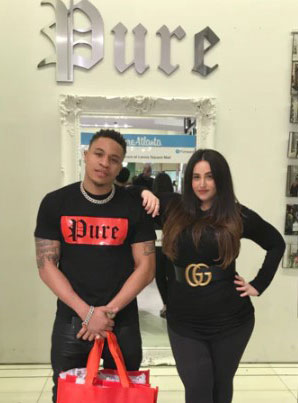 Stretch Pure Tee Black with Red Block Logo