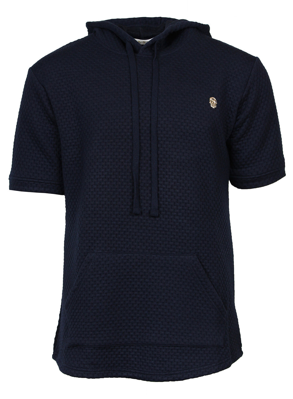 Kash Navy Basket Weave Tech Hoodie in navy – view 1 of 3