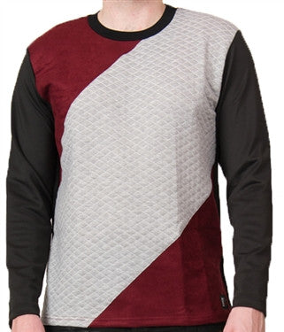 Star Status Club Long Sleeve Tee in black, burgundy and grey – view 1 of 2