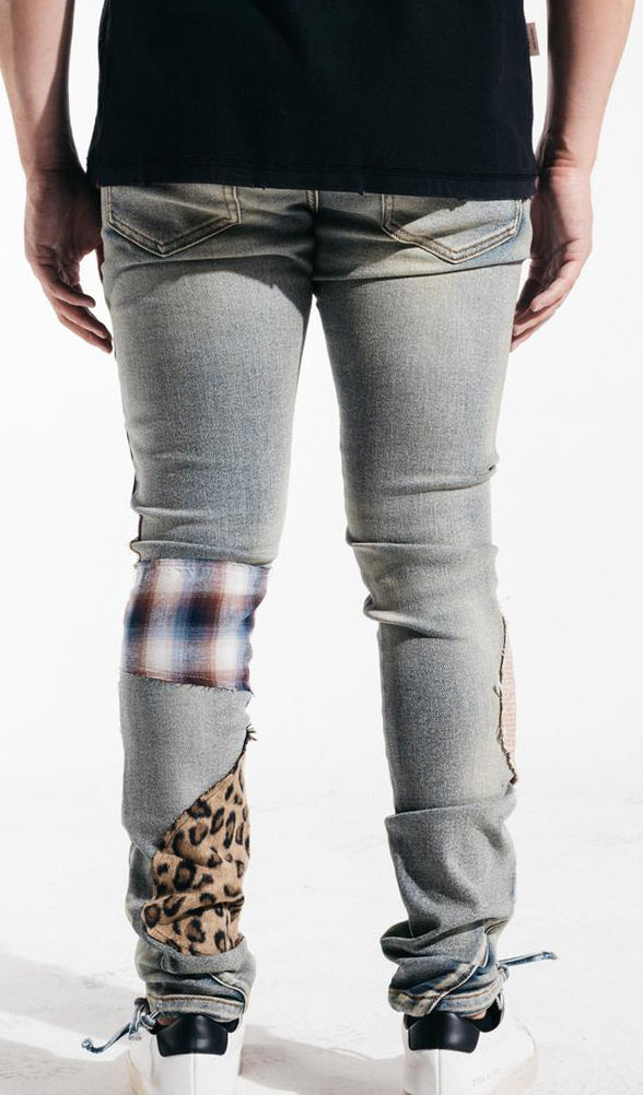 Trey Cargo Denim - Blue Patchwork
