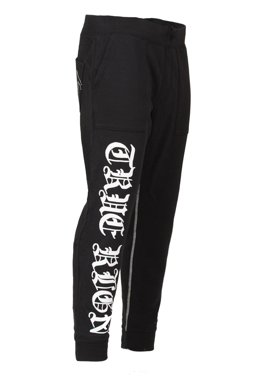 True Religion Drop Crotch Black Sweatpant Side
