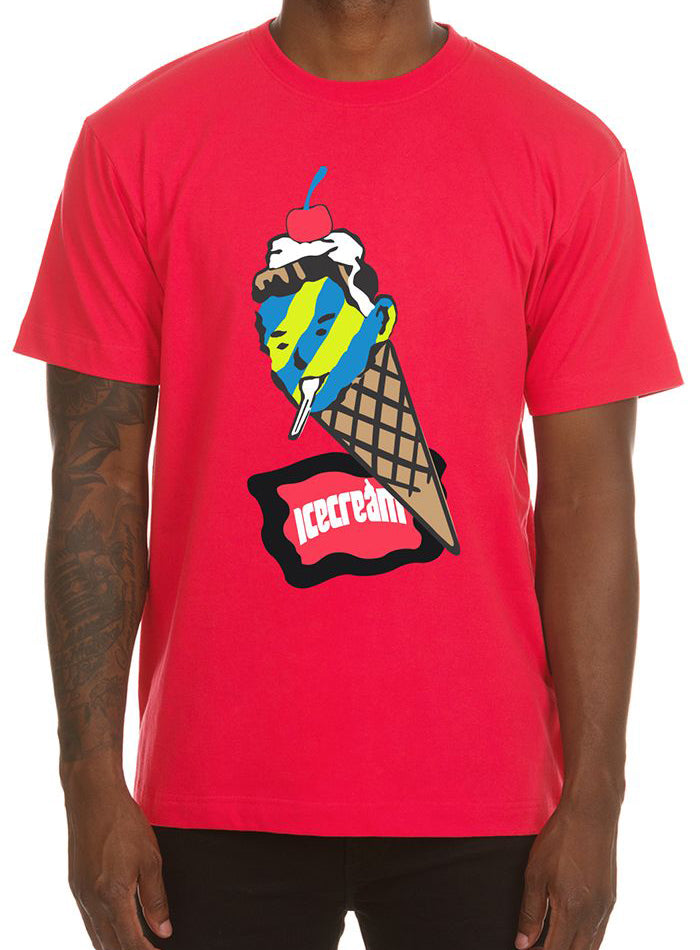 ICECREAM Cone Man short sleeve tee in neon red – view 1 of 1