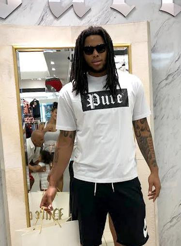 Pure Block Logo Tee in white/black – view 2 of 3