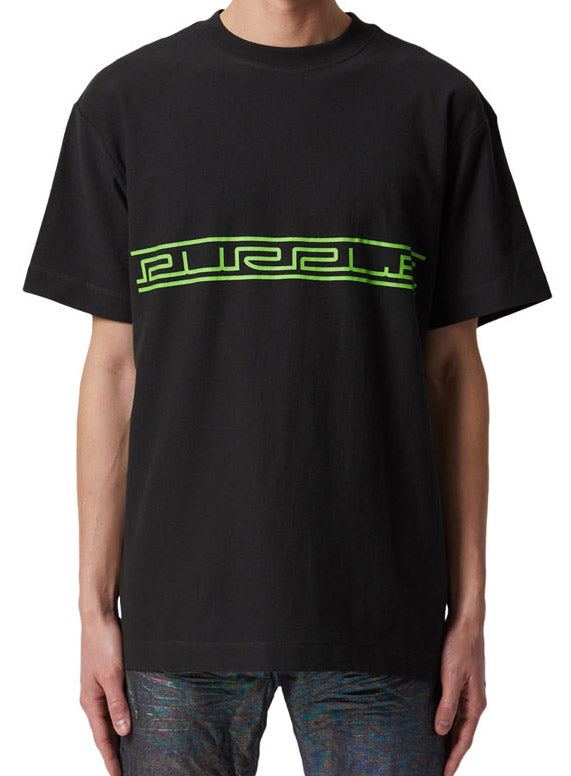 TEXTURED JERSEY SS TEE - MEANDER BLACK