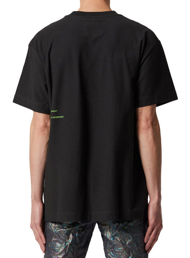 TEXTURED JERSEY SS TEE - MEANDER BLACK