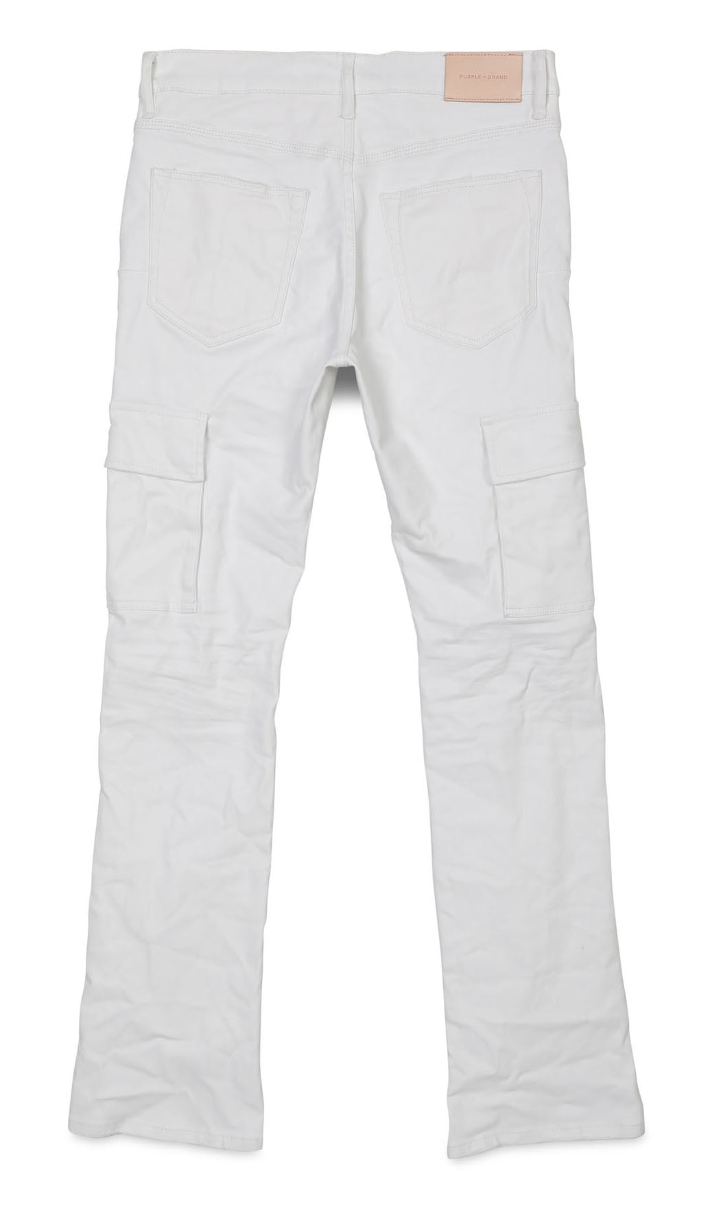 WHITE PATENT LEATHER CARGO PANTS