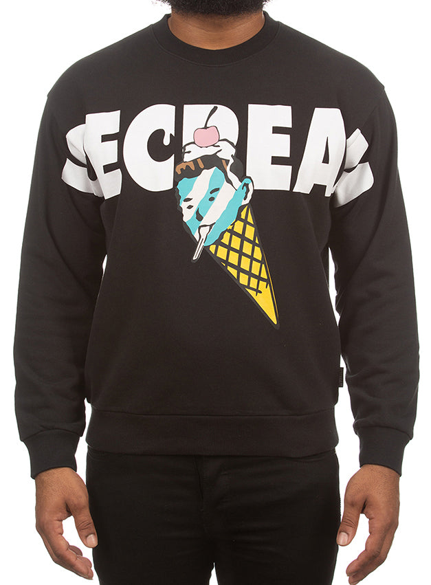 Icecream CONE HEAD CREW - BLACK