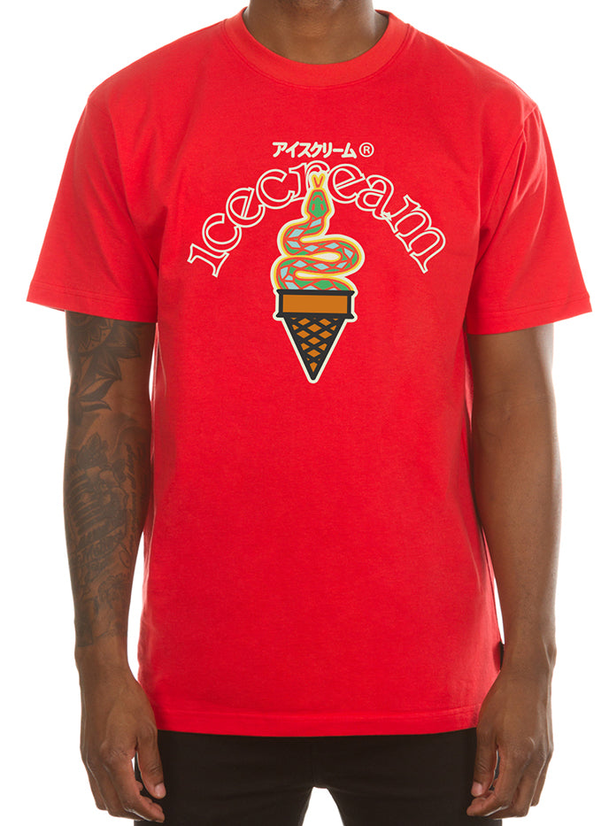 ICECREAM Snakey Cone SS Tee in tomato red – view 1 of 1