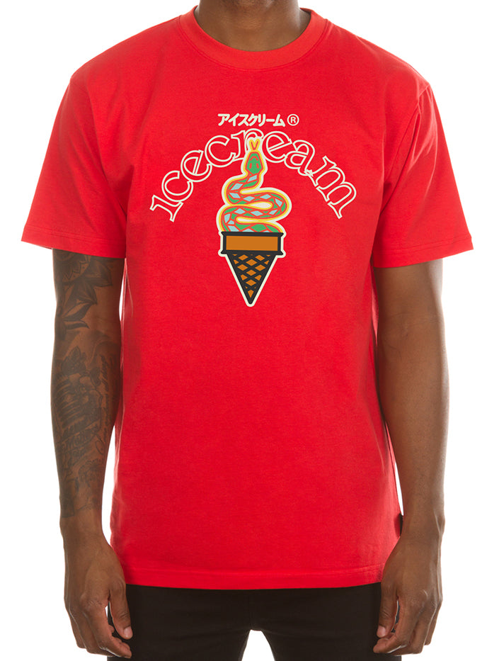 SNAKEY CONE SS TEE-RED