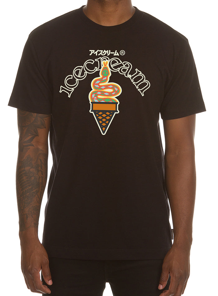 Icecream SNAKEY CONE SS TEE - BLACK