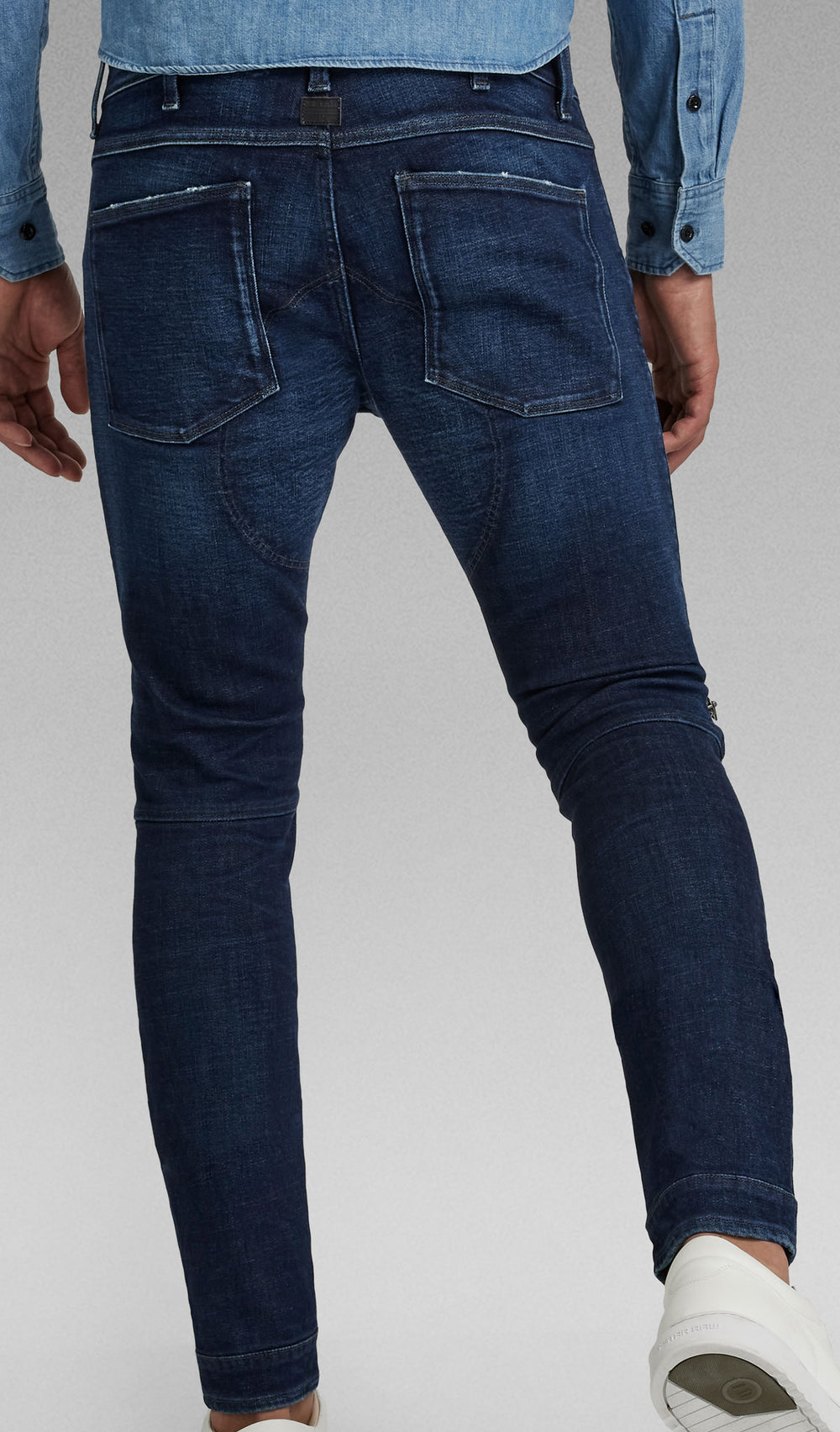 G-Star RAW 5620 3D Zip Knee Skinny Jeans in worn in ultramarine – view 3 of 4