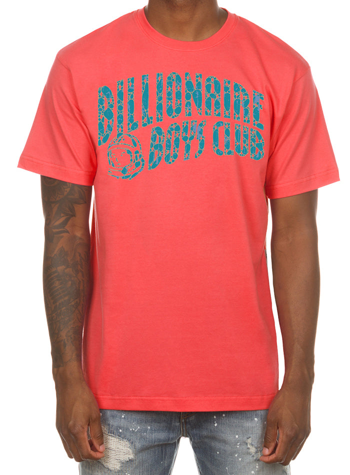 Billionaire Boys Club BB Cracked Arch SS Tee in hot coral – view 1 of 1