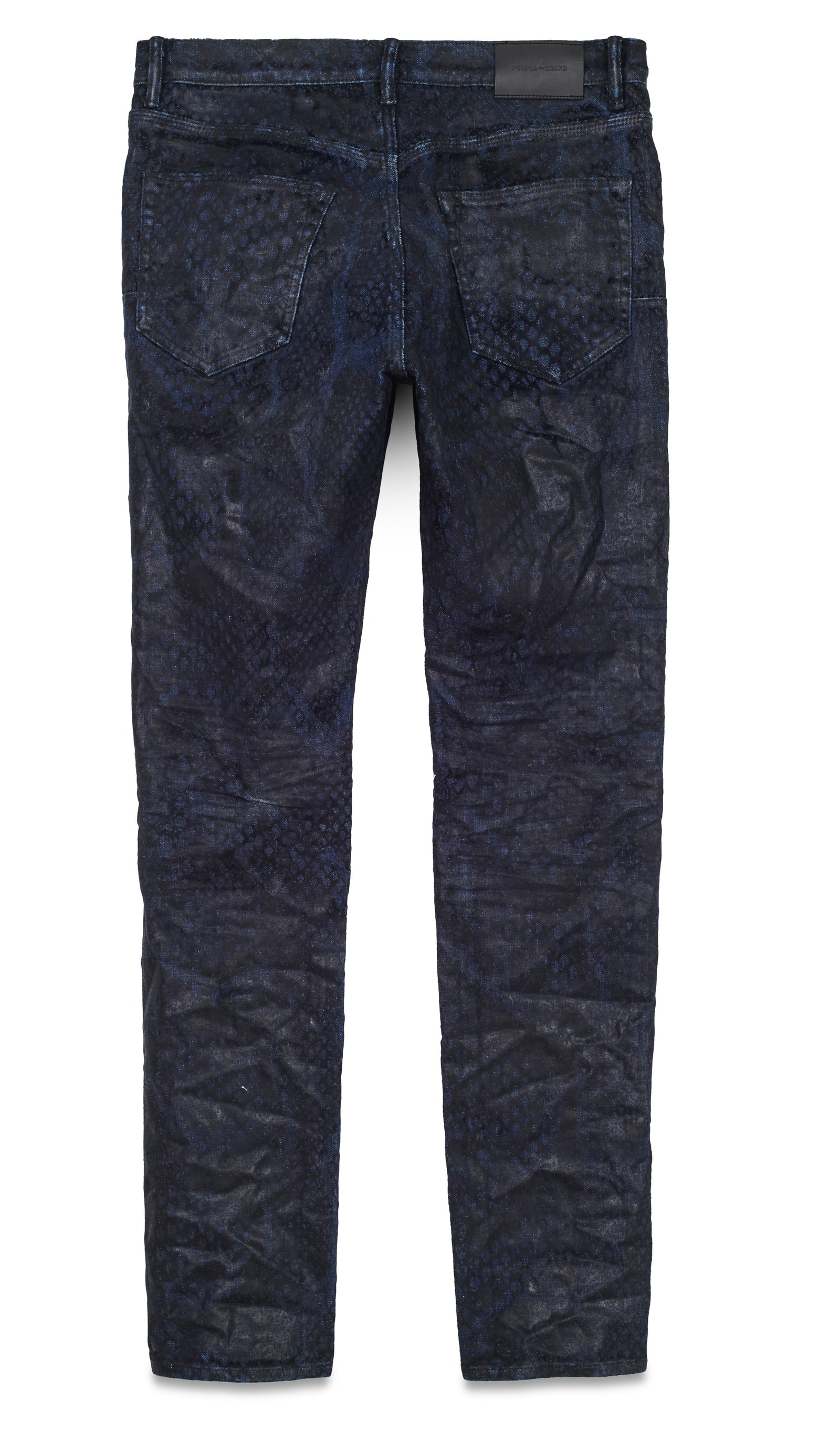Rinsed Indigo Flocked Snake Denim | Purple Brand - PureAtlanta.com