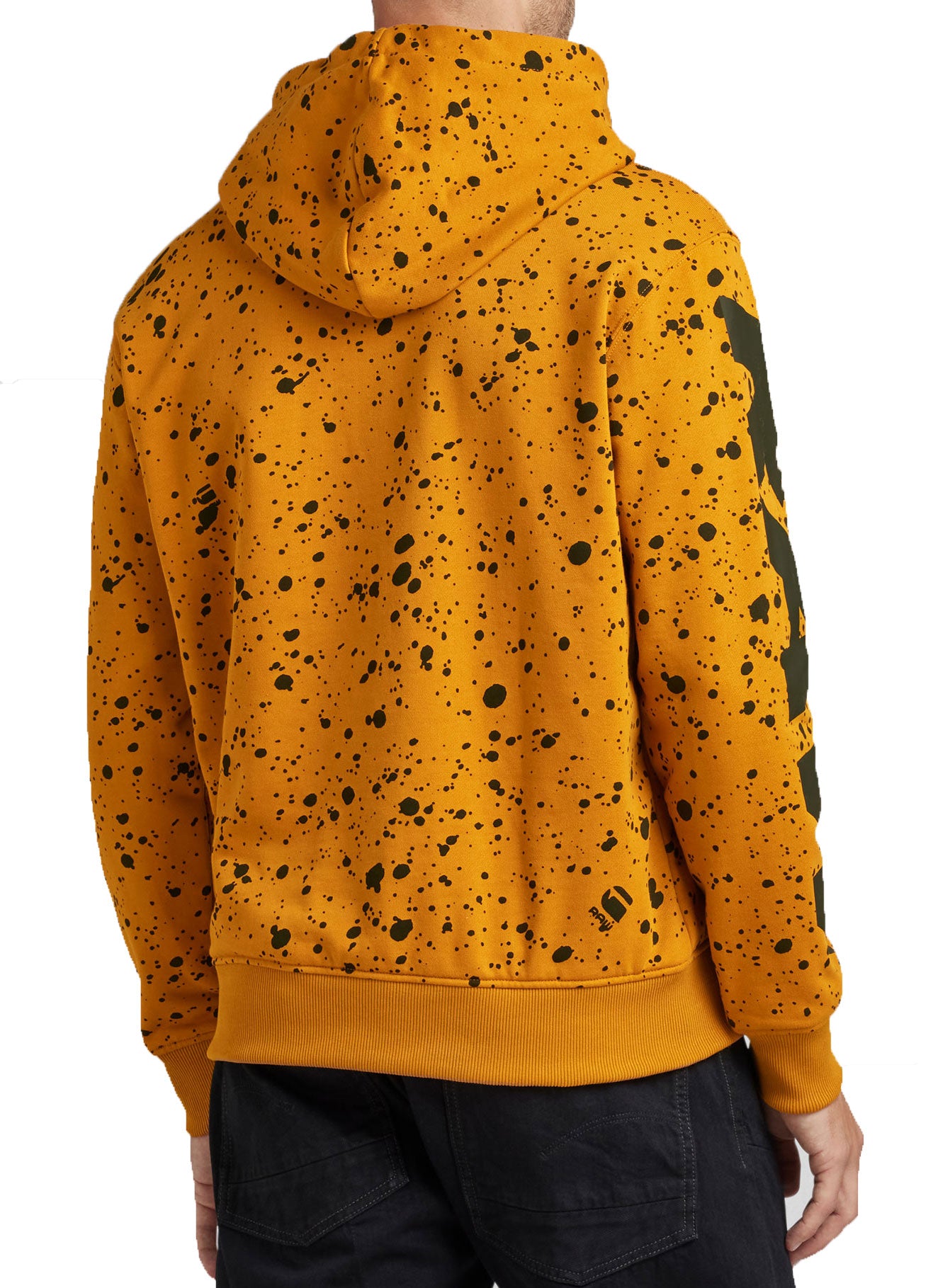 G-Star RAW Splatter Sleeve Graphic Hoodie in Vulcan Splatter Spots – view 2 of 2